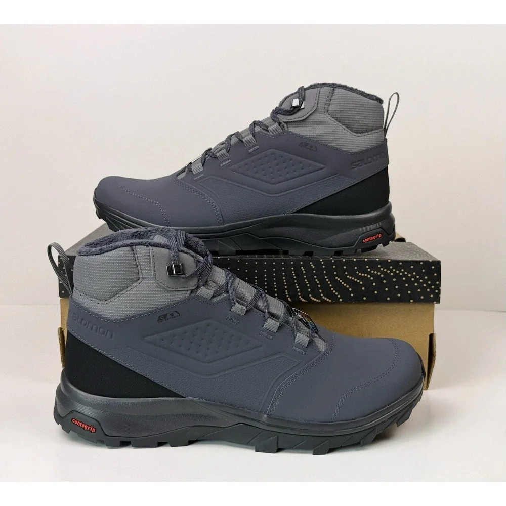 Salomon Yalta TS CSWP Insulated Boots Men's Sz 9.5 Quiet Shade/India Ink/Black